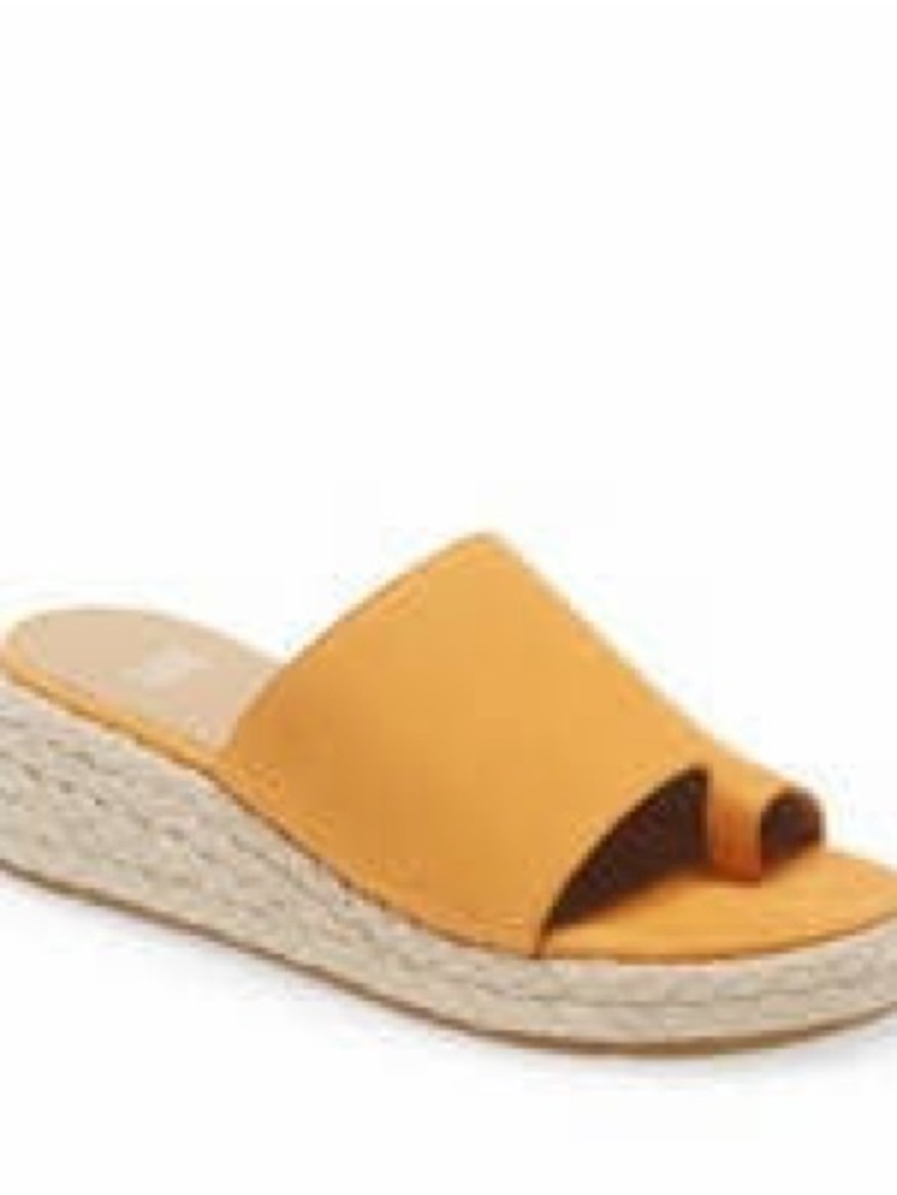 Eileen Fisher Tarry Espradrille  wedge slide in mango orange leather